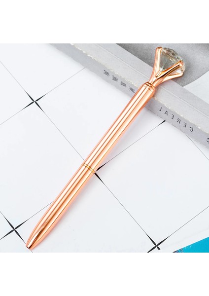 NO.384 Tarzı Siyah 21 Renk Büyük Elmas Kristal Kalem Mücevher Tükenmez Kalem Yüzük Düğün Metal Tükenmez Kalem Kawaii Büyülü Kalem Moda Okul Ofis Malzemeleri (Yurt Dışından)