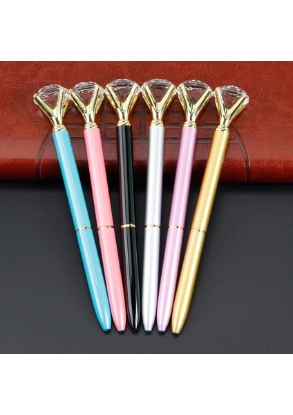 NO.384 Tarzı Siyah 21 Renk Büyük Elmas Kristal Kalem Mücevher Tükenmez Kalem Yüzük Düğün Metal Tükenmez Kalem Kawaii Büyülü Kalem Moda Okul Ofis Malzemeleri (Yurt Dışından) modelleri