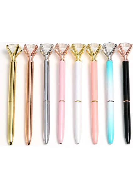 NO.384 Tarzı Siyah 21 Renk Büyük Elmas Kristal Kalem Mücevher Tükenmez Kalem Yüzük Düğün Metal Tükenmez Kalem Kawaii Büyülü Kalem Moda Okul Ofis Malzemeleri (Yurt Dışından) fırsatları