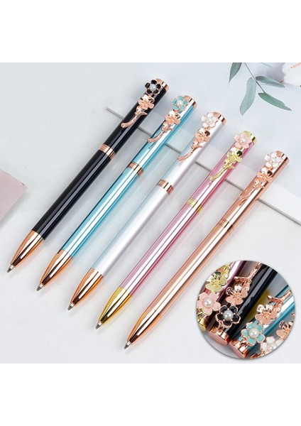 1 Adet Beyaz Stil Pembe Basın Kiraz Çiçeği Kalem Gül Çiçek Kalem Metal Tükenmez Kalem Dönen Çiçek Iş Imza Kalem Sevimli Ofis Kırtasiye (Yurt Dışından) fırsatları