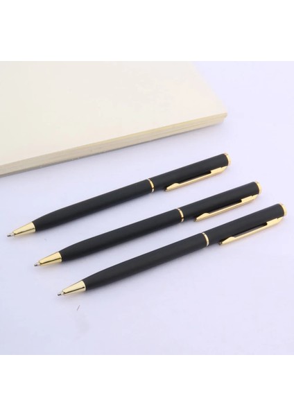 Mat Siyah Stil Lüks Yüksek Li Mat Siyah Öğrenci Kalemi Paslanmaz Altın Dalga Gravür Teknolojisi Tükenmez Kalem Ofis Malzemeleri (Yurt Dışından) modelleri