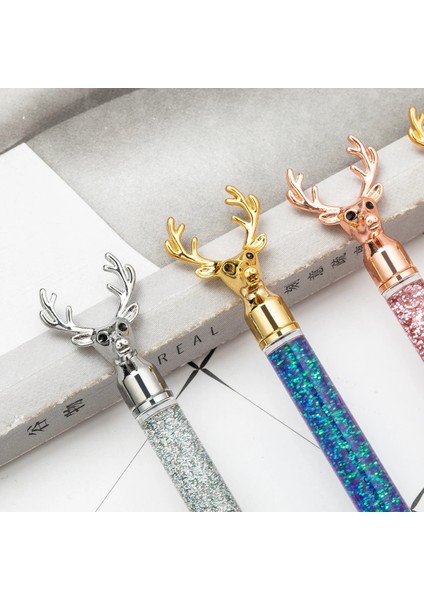 No.6 Tarzı Siyah Lytwtw'nin Ren Geyiği Tükenmez Akış Yağı Kristal Düğün Metal Bakır Bataklık Kalem Ofis Okul Tedarik Kırtasiye (Yurt Dışından) fırsatları