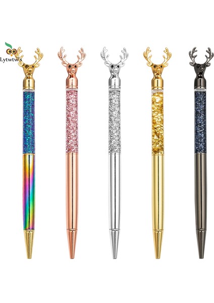 No.5 Tarzı Siyah Lytwtw'nin Ren Geyiği Tükenmez Akış Yağı Kristal Düğün Metal Bakır Bataklık Kalem Ofis Okul Tedarik Kırtasiye (Yurt Dışından) fiyatları