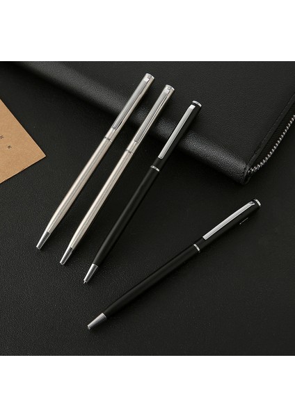 Çelik - Siyah Mürekkep Stili Guoy Mini Çelik Tükenmez Lüks Eenvoudige Iş Examen Metal High-End Hediyeler Kitle Özelleştirme Logo Imza Kalem (Yurt Dışından)