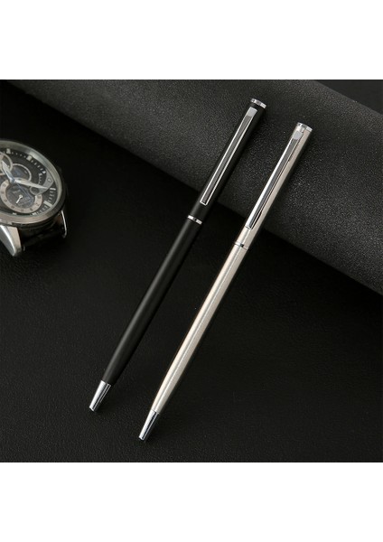 Çelik - Siyah Mürekkep Stili Guoy Mini Çelik Tükenmez Lüks Eenvoudige Iş Examen Metal High-End Hediyeler Kitle Özelleştirme Logo Imza Kalem (Yurt Dışından)