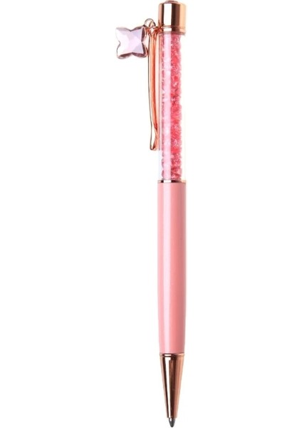 Pembe Tarzı Siyah Kristal Tükenmez Kalem Moda Kız Yıldız Kristal Kolye Metal Kalem Malzeme Yenilik Okul Yazma Kırtasiye (Yurt Dışından)