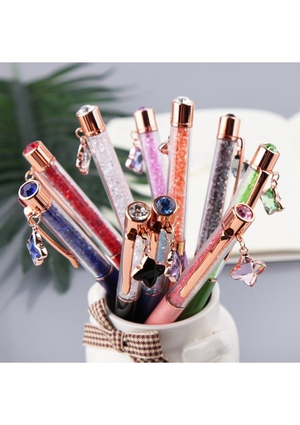 Pembe Tarzı Siyah Kristal Tükenmez Kalem Moda Kız Yıldız Kristal Kolye Metal Kalem Malzeme Yenilik Okul Yazma Kırtasiye (Yurt Dışından) fiyatları