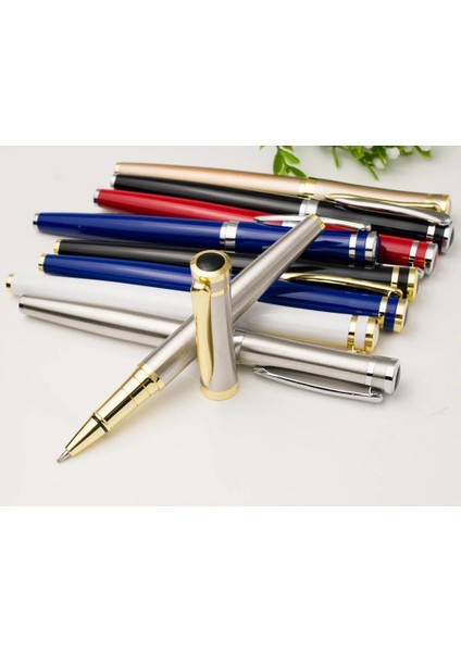 Siyah Gümüş Tarzı Lüks Paslanmaz Çelik Öğrenci Ofisi Rollerball Metal Kalem Yeni Yazma Kırtasiye Kalemi (Yurt Dışından) fiyatları