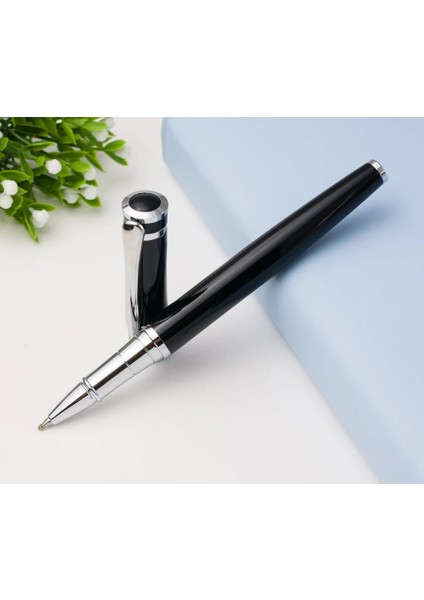 Siyah Gümüş Tarzı Lüks Paslanmaz Çelik Öğrenci Ofisi Rollerball Metal Kalem Yeni Yazma Kırtasiye Kalemi (Yurt Dışından) modelleri