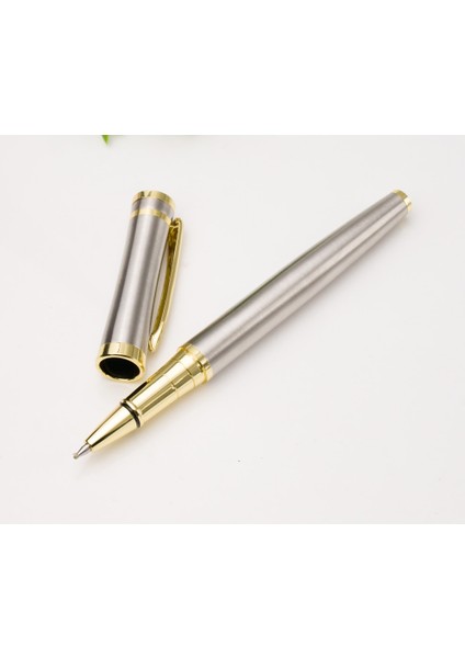 Siyah Gümüş Tarzı Lüks Paslanmaz Çelik Öğrenci Ofisi Rollerball Metal Kalem Yeni Yazma Kırtasiye Kalemi (Yurt Dışından) fırsatları