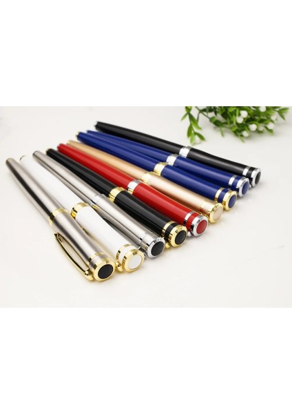 Siyah Gümüş Tarzı Lüks Paslanmaz Çelik Öğrenci Ofisi Rollerball Metal Kalem Yeni Yazma Kırtasiye Kalemi (Yurt Dışından) indirimleri