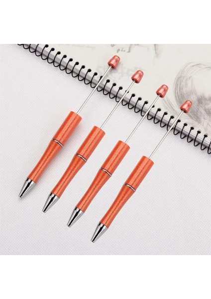 Turuncu Tarzı Tükenmez Kalem Boncuk Dıy Özel Kalem Plastik Boncuklu Kalem Boncuk Kalem Okul Ofis Yazma Malzemeleri Kırtasiye Düğün Hediyesi (Yurt Dışından)