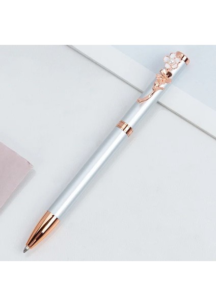 1 Adet Gümüş Tarzı Pembe Basın Kiraz Çiçeği Kalem Gül Çiçek Kalem Metal Tükenmez Kalem Dönen Çiçek Iş Imza Kalem Sevimli Ofis Kırtasiye (Yurt Dışından)