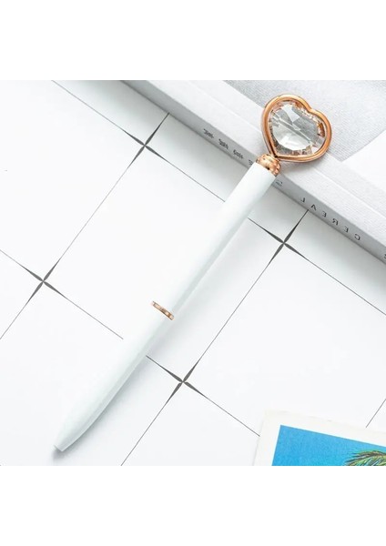 Bir Stil Siyah Ellen Brook Tükenmez Kalem Okul Ofis Malzemeleri Düğün Kırtasiye Kristal Elmas Kalp Metal Gül Altın Lüks G (Yurt Dışından)