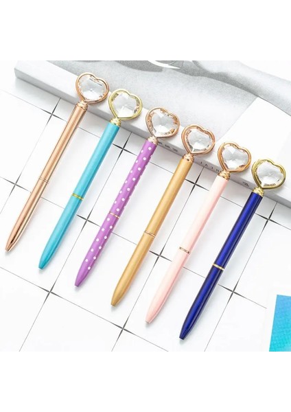 Bir Stil Siyah Ellen Brook Tükenmez Kalem Okul Ofis Malzemeleri Düğün Kırtasiye Kristal Elmas Kalp Metal Gül Altın Lüks G (Yurt Dışından) fiyatları