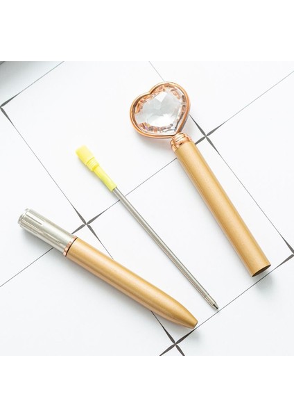 Bir Stil Siyah Ellen Brook Tükenmez Kalem Okul Ofis Malzemeleri Düğün Kırtasiye Kristal Elmas Kalp Metal Gül Altın Lüks G (Yurt Dışından) fırsatları