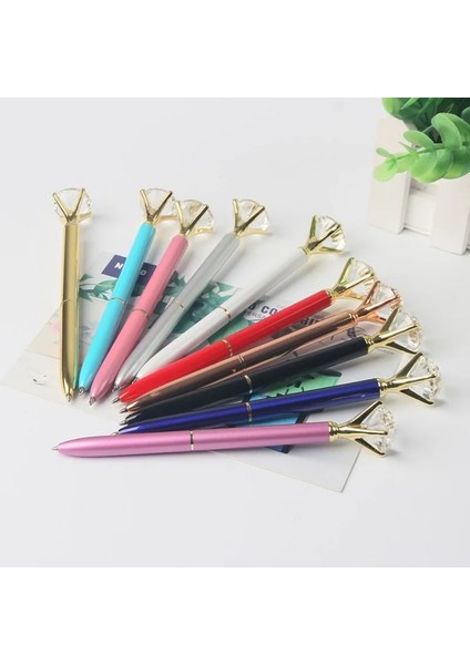Parlak Kırmızı Stil Rystal Tükenmez Kalem Moda Kız 19 Karat Büyük Elmas Tükenmez Kalem Malzeme Escolar Bolis Escolares Kawaii Yenilik (Yurt Dışından) modelleri