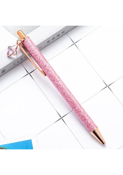 F Stili Ellen Brook Dört Yapraklı Yonca Kolye Tükenmez Kalem Lüks Sevimli Düğün Gül Altın Metal Kırtasiye Okul Ofis Tedarik Kalem (Yurt Dışından)