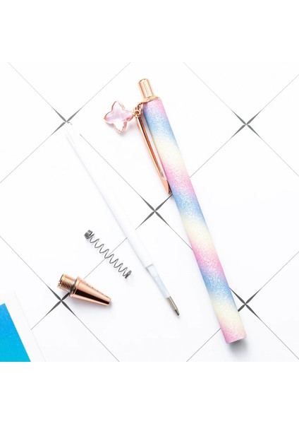 F Stili Ellen Brook Dört Yapraklı Yonca Kolye Tükenmez Kalem Lüks Sevimli Düğün Gül Altın Metal Kırtasiye Okul Ofis Tedarik Kalem (Yurt Dışından) indirimleri