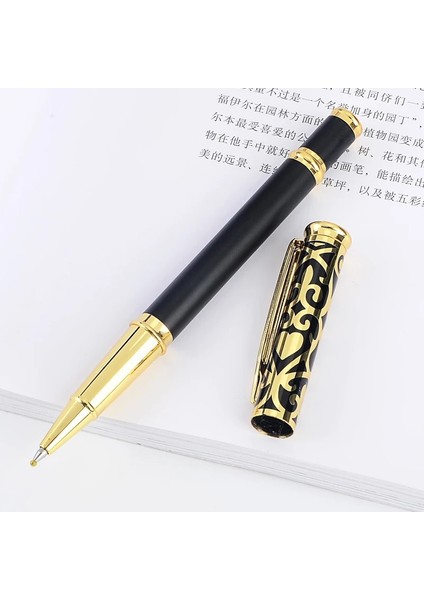 Mat Siyah Stil Retro Hollow Çiçek Metal Mediu Tükenmez Kalem Altın Klip Kalemler Topu Okul Öğrenci Ofis Iş Yazma Kırtasiye (Yurt Dışından) fiyatları