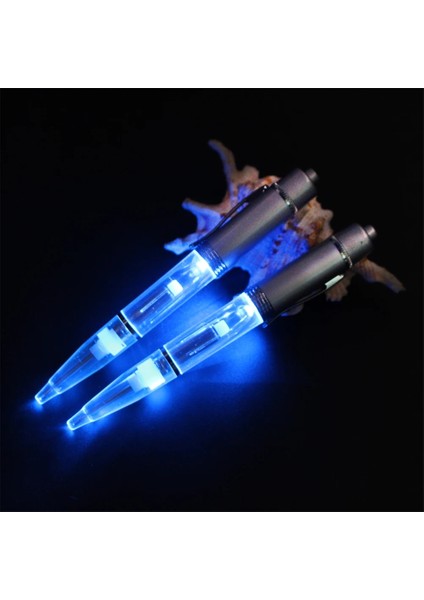2 Adet Renkli Işık Stili Siyah Metal LED Tükenmez Kalemler Elektronik Glow Light Up Kalem Tıklayın El Feneri Ekstra Doldurmalı ve Pilli Kalemler (Yurt Dışından) fırsatları