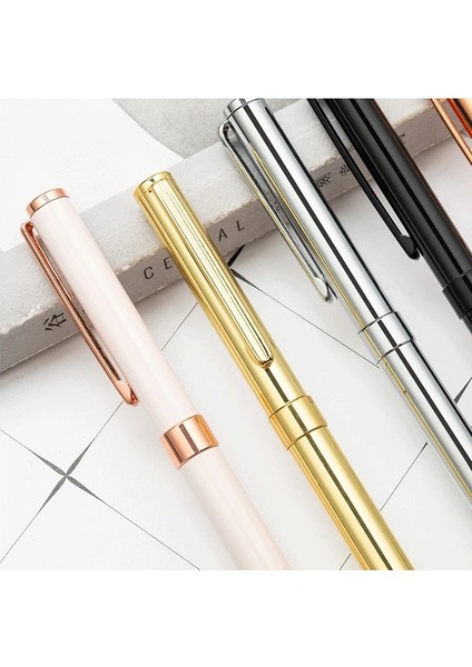 Gümüş Tarzı Siyah Metal Tükenmez Kalem Okul Ofis Yazma Için Gül Altın Tükenmez Kalem Kırtasiye Hediyeler Için Iş Kalemi Malzemeleri (Yurt Dışından) fırsatları