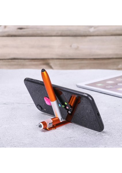 Turuncu Tarzı 4-In-1 Katlanır Tükenmez Kalem Ekran Stylus Dokunmatik Kalem Evrensel Kapasitif Kalem, Tablet Telefon Tutacağı Okul Kırtasiye Için Led'li (Yurt Dışından) modelleri