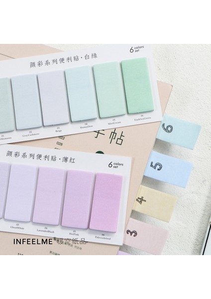 E Stili 6 Renk Set Sevimli Yenilik Yapışkan Notlar Bloknot Dizin Etiket Imi Sayfa Bayrak Sticker Okul Ofis Kırtasiye Malzemeleri (Yurt Dışından) fiyatları