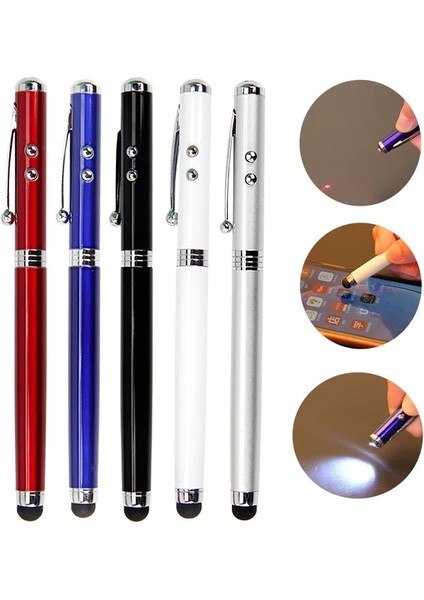 Kırmızı Stil Metal Çok Işlevli Tükenmez Kalem Dokunmatik Lazer Kapasitans 4'ü 1 Arada Reklam Logosu Özel Yapılmış Roller Kalem 1.0mm (Yurt Dışından) fiyatları