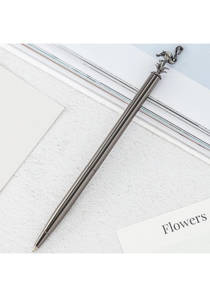 Gri Siyah Stil Siyah Lytwtw'nin Flamingo Tükenmez Kalem Gül Altın Düğün Metal Bakır Kalem Ofis Okul Tedarik Kırtasiye (Yurt Dışından)