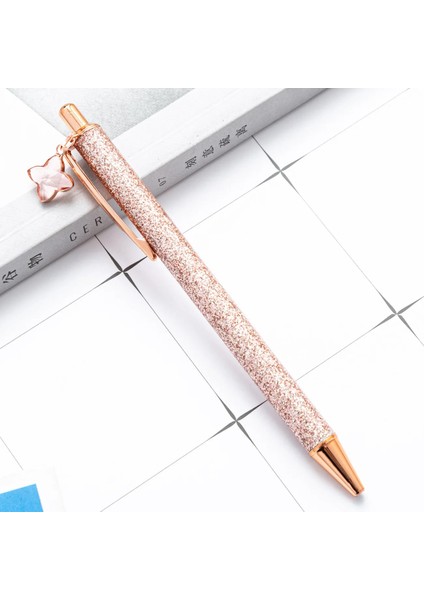 G Tarzı Ellen Brook Dört Yapraklı Yonca Kolye Tükenmez Kalem Lüks Sevimli Düğün Gül Altın Metal Kırtasiye Okul Ofis Tedarik Kalem (Yurt Dışından)