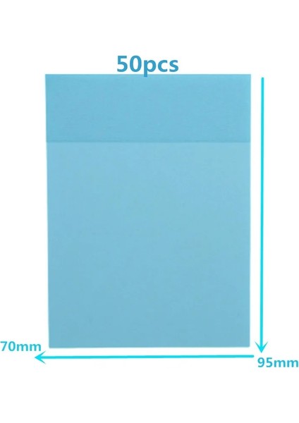 50 Adet Açık Mavi Stil Şeffaf M L Boyutu Bloknot Imi Işaretleyici Memo Sticker Kağıt Ofis Okul Malzemeleri (Yurt Dışından)