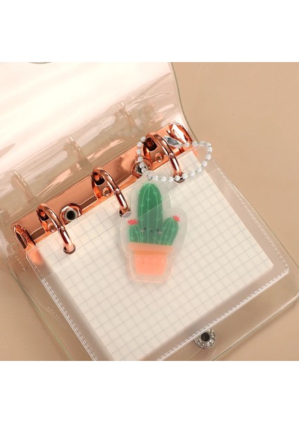 Bugün Tarzı Mini Sevimli Şeffaf 3 Halka Mini Gevşek Yapraklı Dizüstü Öğrenci Taşınabilir El Kitap Halka Binder Kawaool Malzemeleri Kırtasiye (Yurt Dışından)