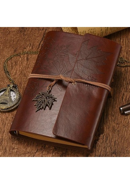 Yeşil Stil A6 185X125MM Gezginler Eski Defter Pu Deri Boş Kraft Günlüğü Not Defteri Dergisi Sketchbook Kırtasiye Okul Ofis Malzemeleri A7A6A5 (Yurt Dışından)