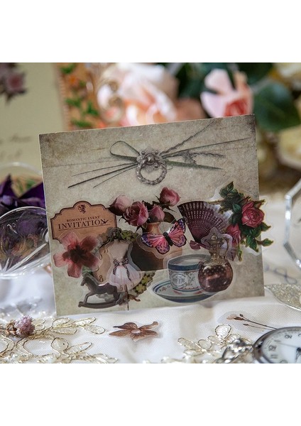 F Stili Dimeets Euro Retro Serisi Malzeme Kağıt Pet Veya Kağıt Ins Yapışkanlı Etiket Dıy Günlük Tutma Eski Kırtasiye Scrapbooking (Yurt Dışından) modelleri