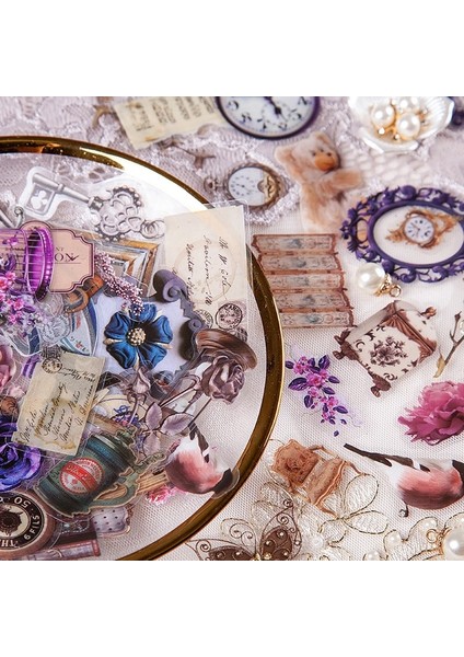 F Stili Dimeets Euro Retro Serisi Malzeme Kağıt Pet Veya Kağıt Ins Yapışkanlı Etiket Dıy Günlük Tutma Eski Kırtasiye Scrapbooking (Yurt Dışından) indirimleri