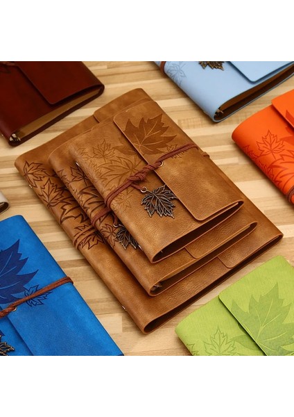 Mavi Stil A7 145X100MM A5 A6 A7 Gezginler Eski Defter Pu Deri Boş Kraft Günlüğü Not Defteri Dergisi Sketchbook Kırtasiye Okul Ofis Malzemeleri (Yurt Dışından)