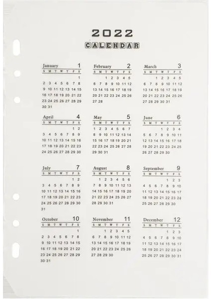 Pvc 2022 Takvim Stili A6 Mınkys Busineeet A5 A6 A7 Gevşek Yapraklı Kağıt Dolum Spiral Cilt Iç Sayfa Günlük Haftalık Aylık Yapılacaklar Gündem Kırtasiye (Yurt Dışından)