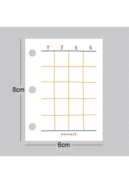 Aylık Stil Yaratıcı Sevimli Şeffaf 3 Yüzük Mini Gevşek Yaprak El Kitabı Öğrenci Taşınabilir Dizüstü Halka Binder Kawaool Malzemeleri (Yurt Dışından)