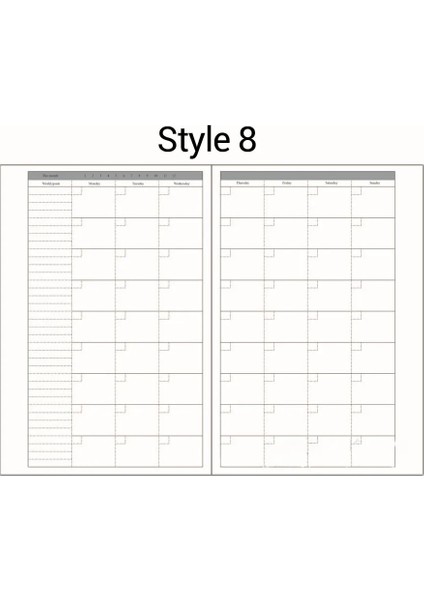 Stil8 Stili A6 A5 A6 Gevşek Yaprak Defter Dolum Spiral Bağlayıcı Iç Sayfa Günlüğü Haftalık Aylık Planlayıcı Yapılacaklar Listesi Çizgi Nokta Izgara Kağıdın Içinde (Yurt Dışından)