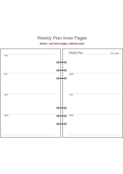 Haftalık Plan Stili A6 Günlük Lazer Defter Planlayıcısı Organizatör Binder Kitaplar Dergi Eskiz Defteri Aksesuarları Günlüğü Ofis Malzemeleri Defter A5 A6 (Yurt Dışından)
