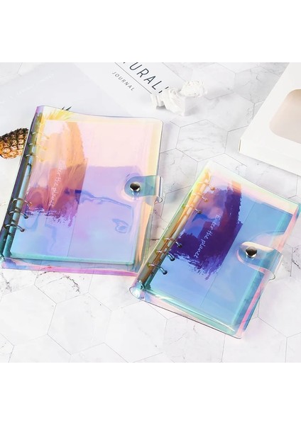Pembe Izgara Stili A7 Günlük Lazer Defter Planlayıcısı Organizatör Binder Kitaplar Dergi Eskiz Defteri Aksesuarları Günlüğü Ofis Malzemeleri Defter A5 A6 (Yurt Dışından)