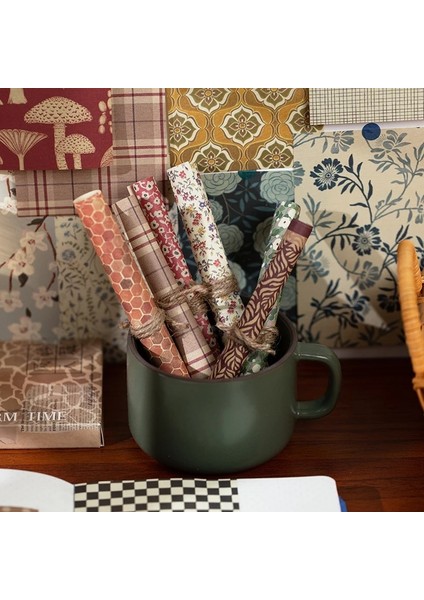 E Stili Dimet Zaman Sıcak Serisi Malzeme Kağıt Arka Plan Dıy Bez Kağıt Dekoratif Scrapbooking Vintage Craft Günlük Kağıdı (Yurt Dışından) fırsatları