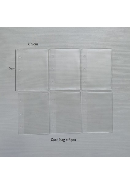 Kart Çanta 6 Adet Tarzı 3 Delik Mini Pvc Gevşek Yaprak Günlüğü Yenı Şeffaf Cep Küçük Dergi Gezgin Dizüstü Sevimli Karikatür Dıy Planlayıcısı Seti (Yurt Dışından)