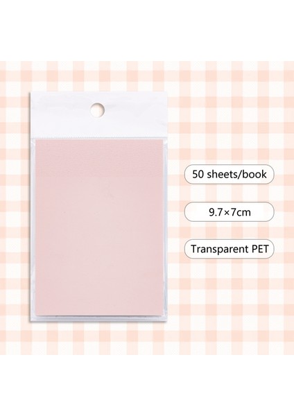L Pembe Tarzı Eetsset Su Geçirmez Pet Şeffaf Not Yapışkan Not Kağıdı Günlük Yapılacaklar Bloknot Okul Ofis Malzemeleri (Yurt Dışından)