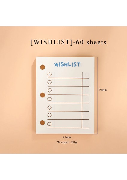 Istek Listesi Stili Mini Sevimli Şeffaf 3 Halka Mini Gevşek Yapraklı Dizüstü Öğrenci Taşınabilir El Kitap Halka Binder Kawaool Malzemeleri Kırtasiye (Yurt Dışından)