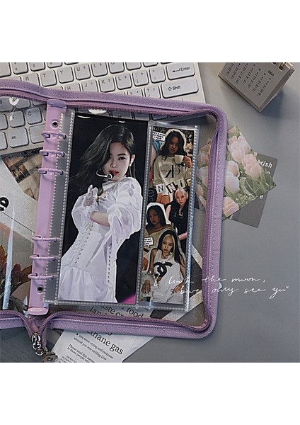 Çizgi Stili A5 Sharkbang A5 A6 Fermuar Bağlayıcı Defter Fotoğraf Düzenleyici Gevşek Yaprak Kapak Günlüğü Mermi Şeffaf Pvc Dergisi Gündem Kırtasiye (Yurt Dışından) fiyatları