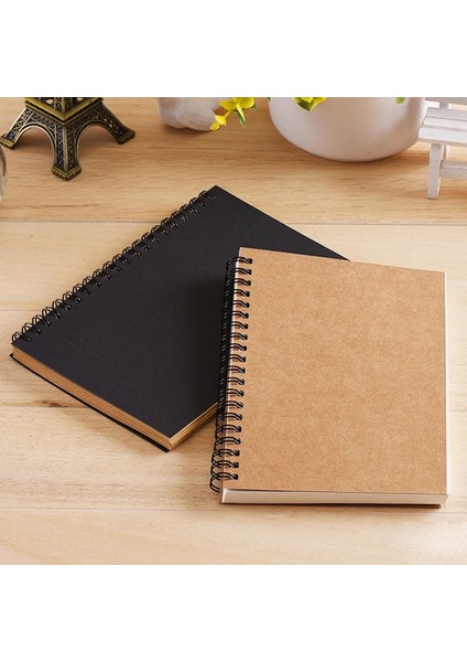 Haki-Beyaz Iç Stil Sevimli Küçük Sketchbook Notebook Çizim Boyama Grafiti Yumuşak Kapak Siyah Kağıt Kroki Günlüğü Kitap Bloknot Ofis Okul (Yurt Dışından)