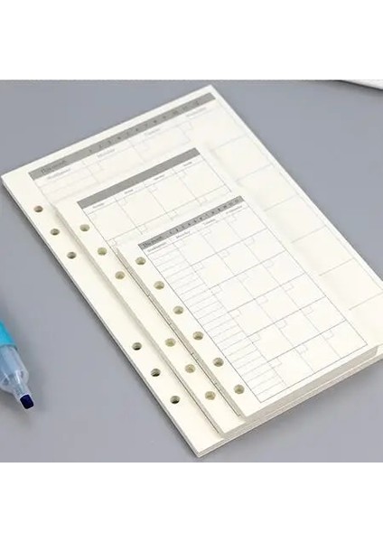 Aylık Planlayıcı Stili A5 45 Sayfalık Iş A5 A6 Gevşek Yapraklı Defter Dolum Spiral Ciltçi Dizin Iç Sayfa Aylık Haftalık Yapılacaklar Listesi Kağıt Kırtasiye (Yurt Dışından)