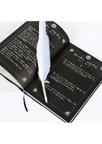 Bir Stil Güzel Anime Death Note Defter Tüy Kalem Kitap Animasyon Yazma Dergi Seti Deri Dergisi Koleksiyon Death Note Defter (Yurt Dışından)